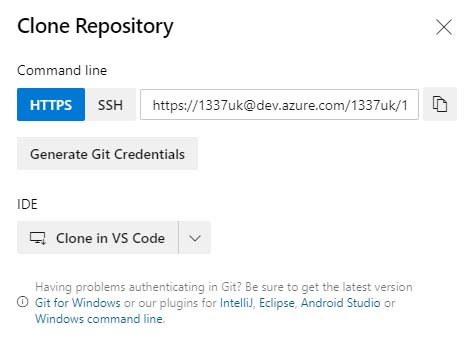 Clone Devops Repo in VS Code