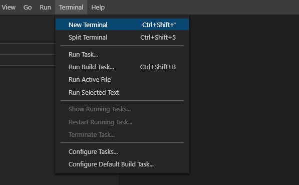 New Terminal in VS Code
